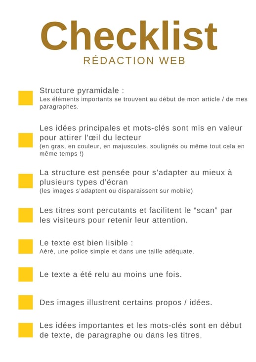Checklist Rédaction Web