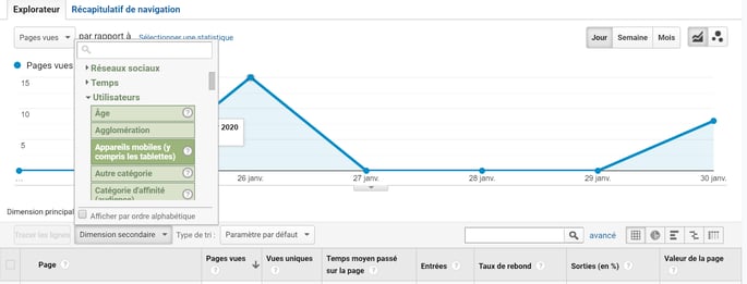 filtre google analytics